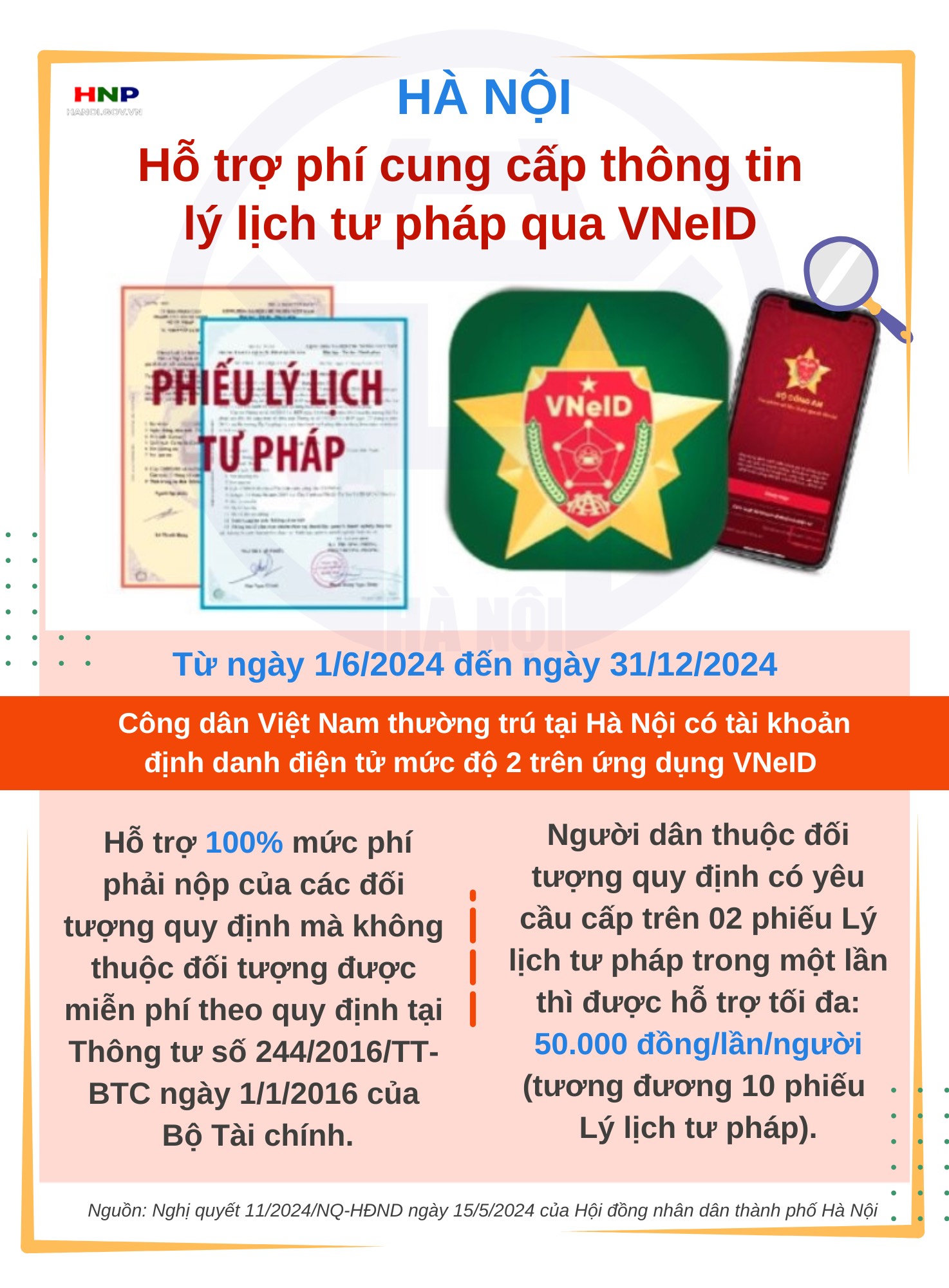 Miễn phí cấp phiếu Lý lịch tư pháp trên ứng dụng VNeID từ 1/6